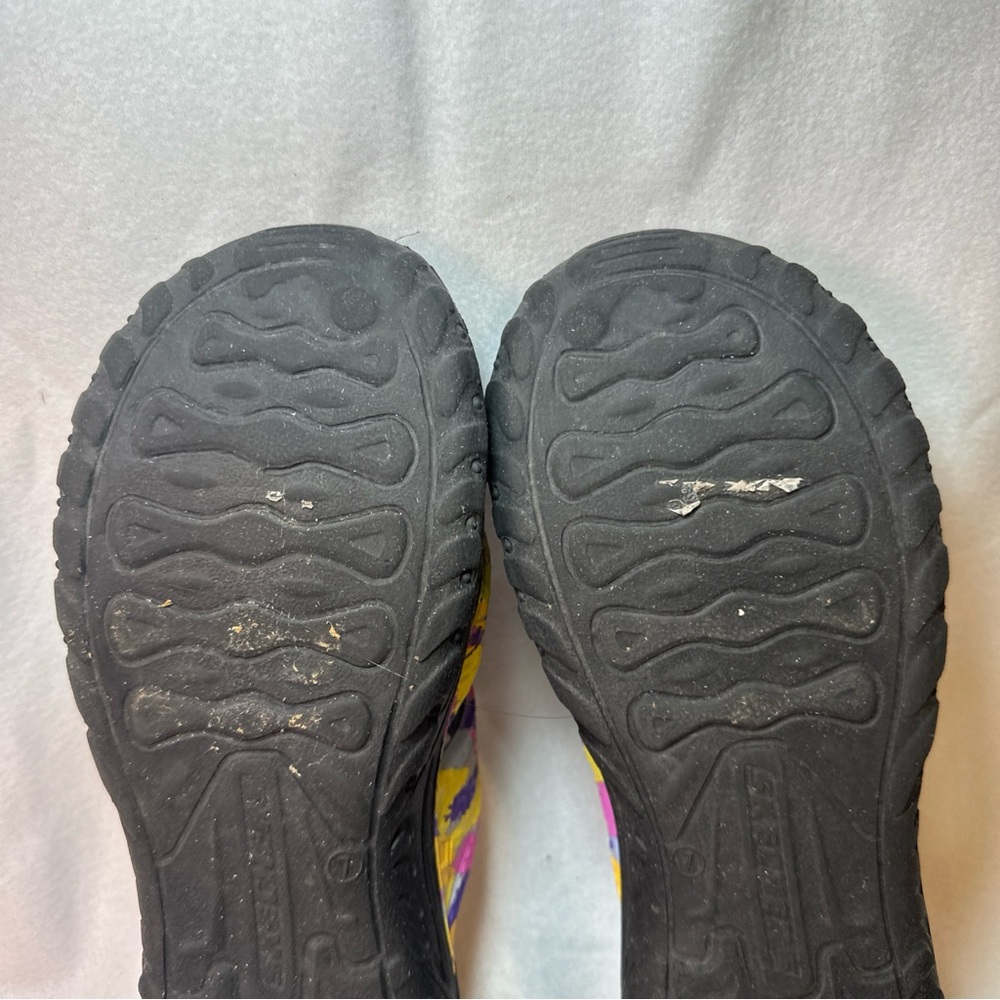 Skechers Women's Size 7 Reggae Artsy Black Multicolor Slip‎ On Sandals Shoes - Picture 9 of 10